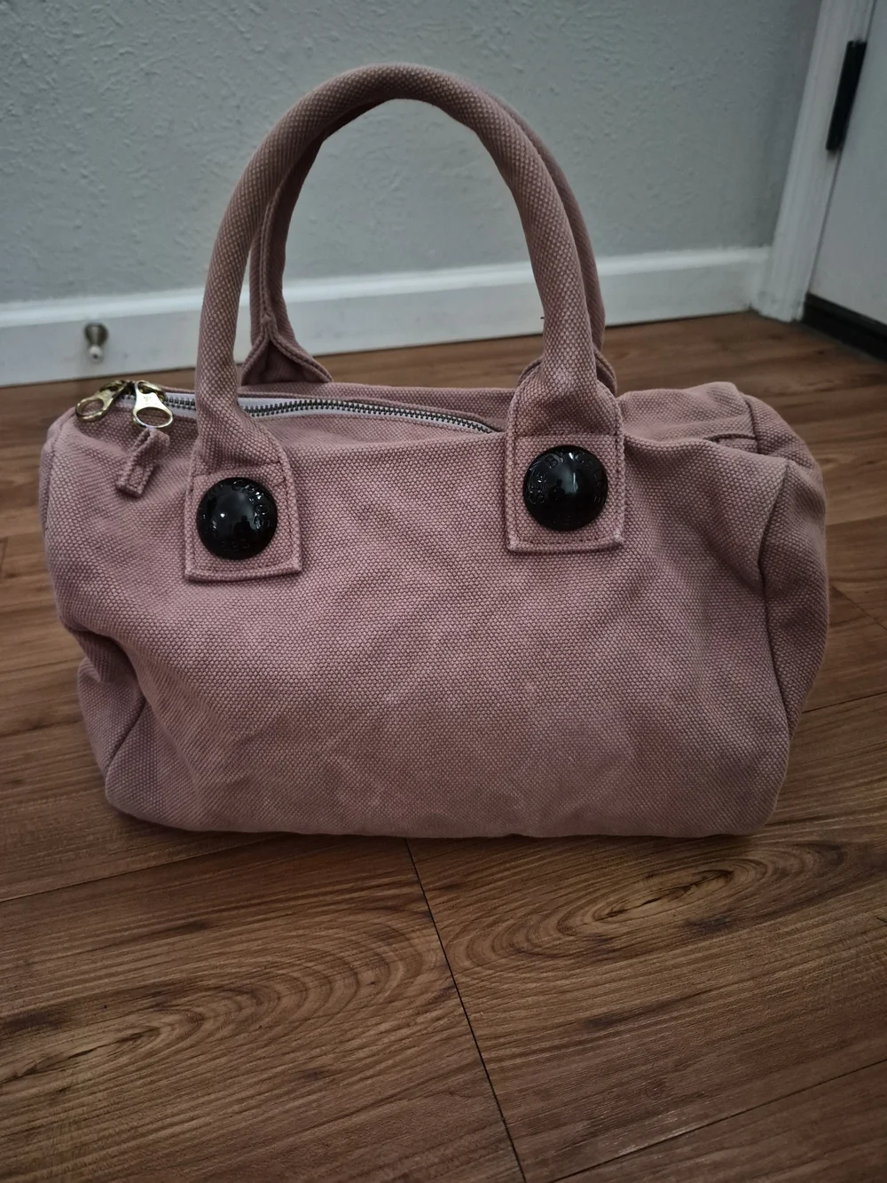 See By Chloé Pink Canvas Button Boston Duffle Bag
